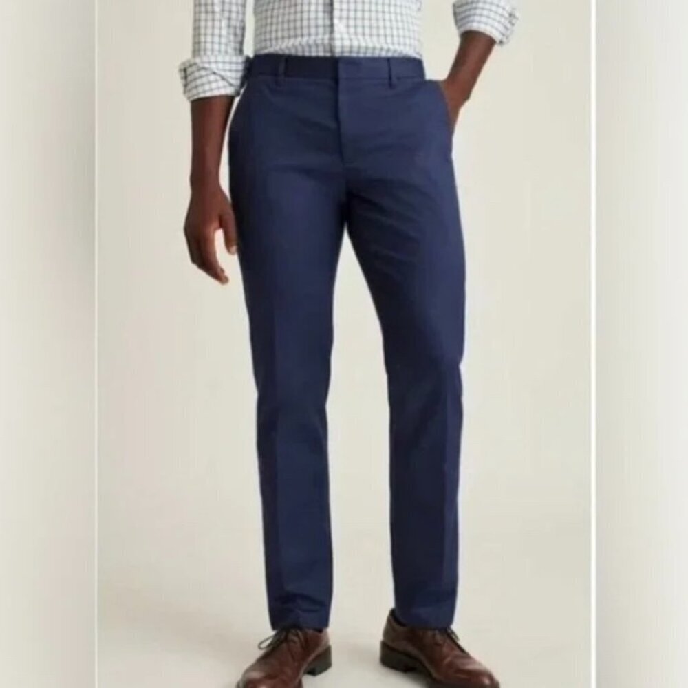 Men's Navy Dress Pants - Classic Straight Fit